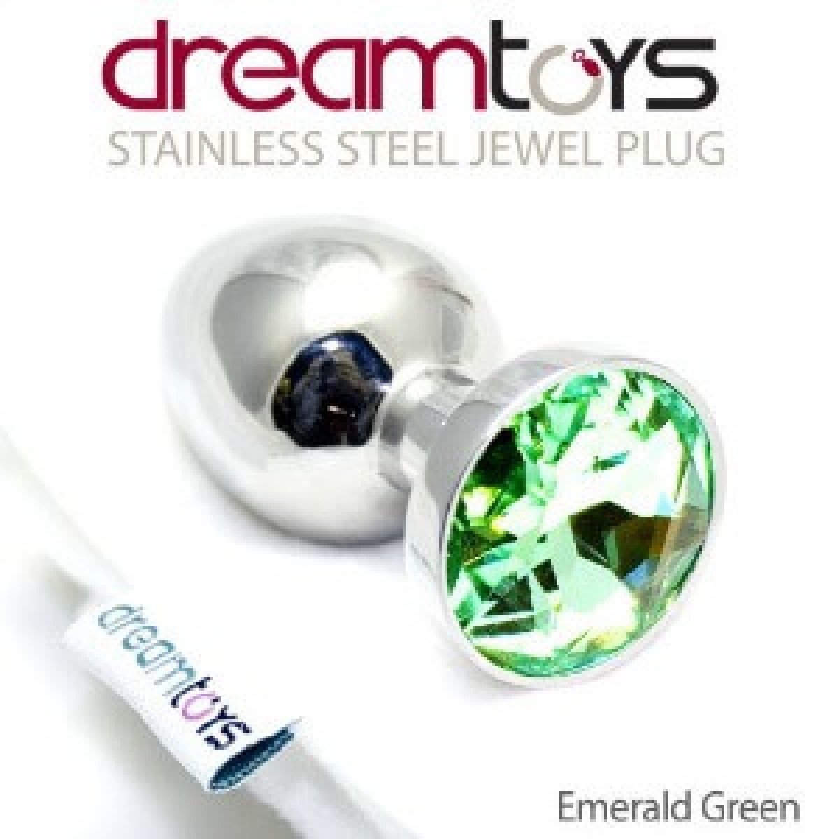 Sex Toys Hr Delivery Mm Green Jewel Butt Plug Stainless Steel Open Late