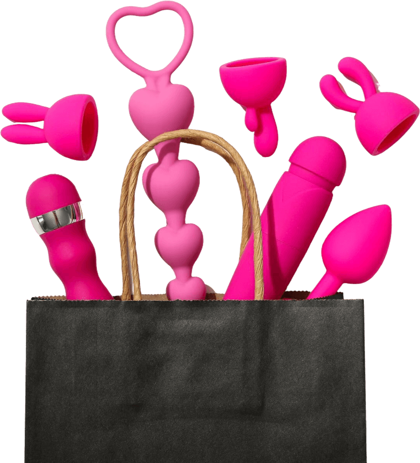 sex toys spill out paper bag