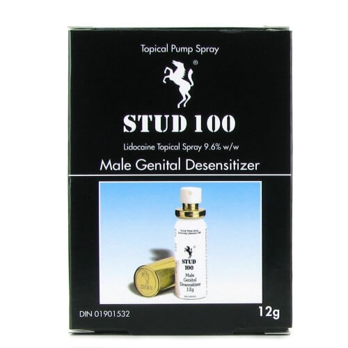 Stud 100 male desensitizer spray with box and bottle for helping men last longer