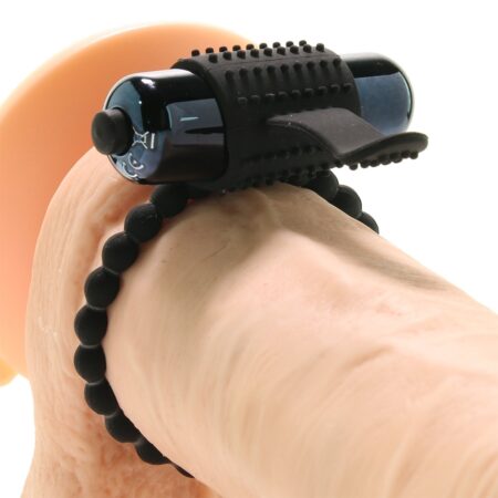 Vibrating Silicone Super Ring Black