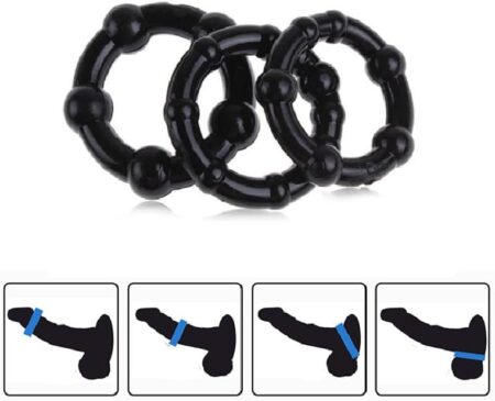 Lord of the Rings 3 Pack Silicone Cock Rings Set