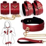 Red and Black BDSM Collar & Cuff Set – HotMe.ca