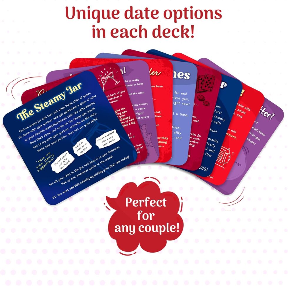 Fun couples card game displayed on a cozy bed