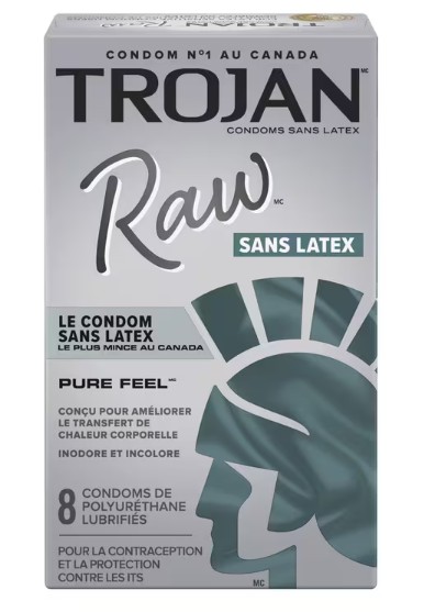 ultra thin non latex condoms odorless colorless Trojan Raw