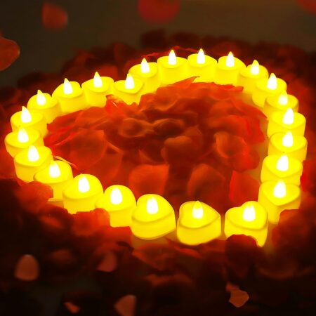 Rose petals and candles romantic set 1000 petals 24 LED HotMe.ca