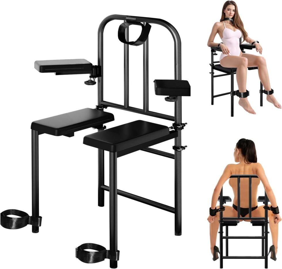 Modern black couples chair with sturdy frame and padded seat
