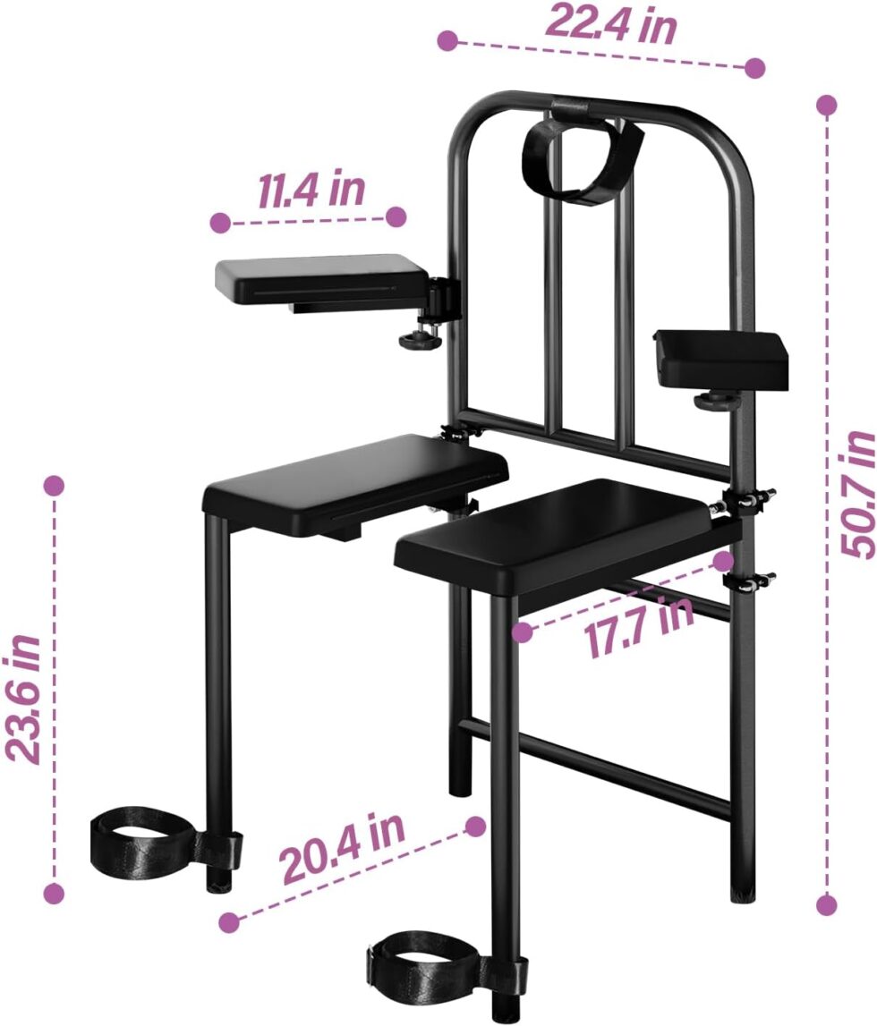 Couples position chair placed beside a bed in a discreet bedroom setup