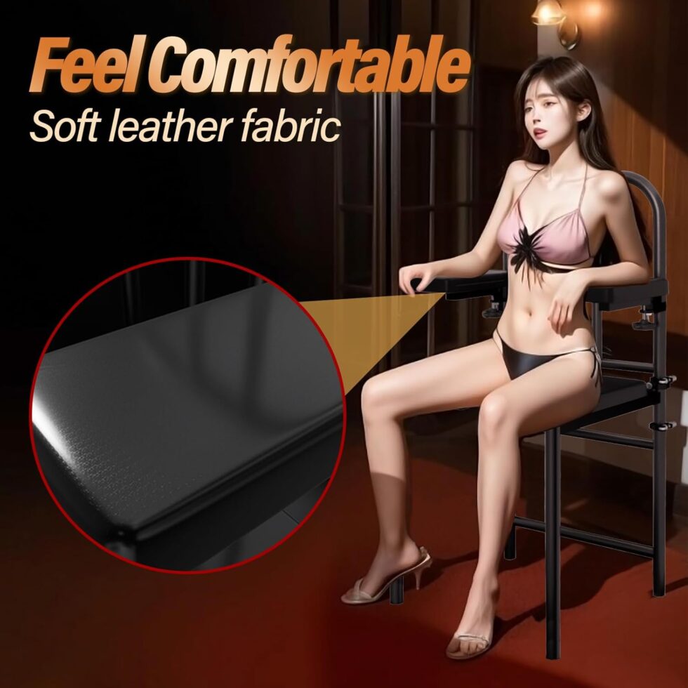 Close-up of padded seat and armrest on HotMe.ca couples support chair