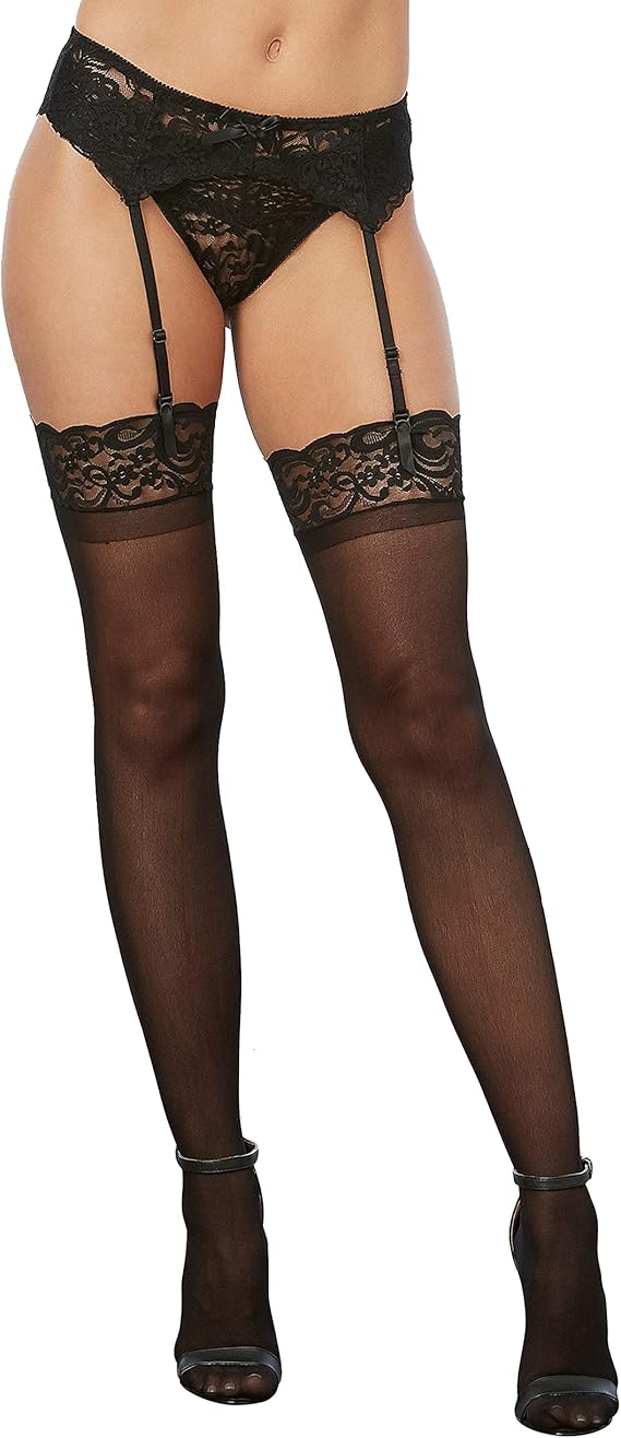Sexy thigh highs with wide lace band