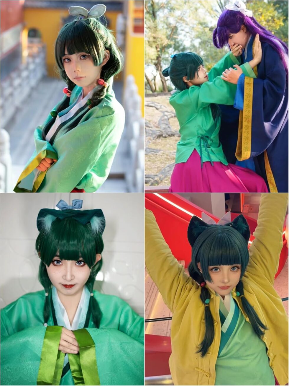 Cosplay wig styled for Halloween or party wear