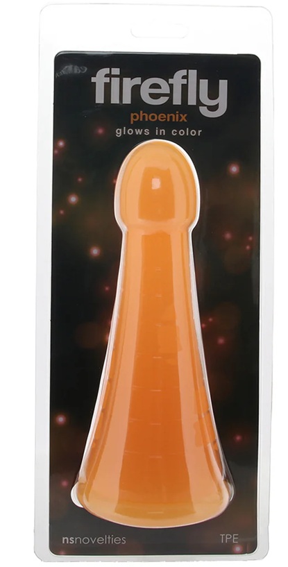 Glow-in-the-dark adult toy with wide base for safer anal play