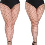 Black fishnet hosiery one size – mid grid style