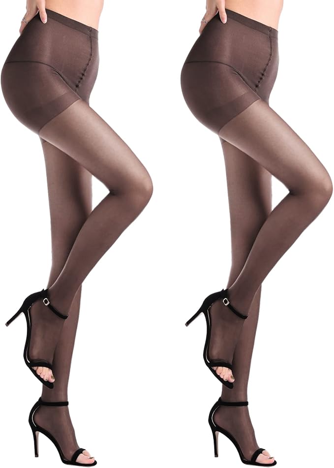 WAKUNA control-top sheer pantyhose with wide anti-roll waistband