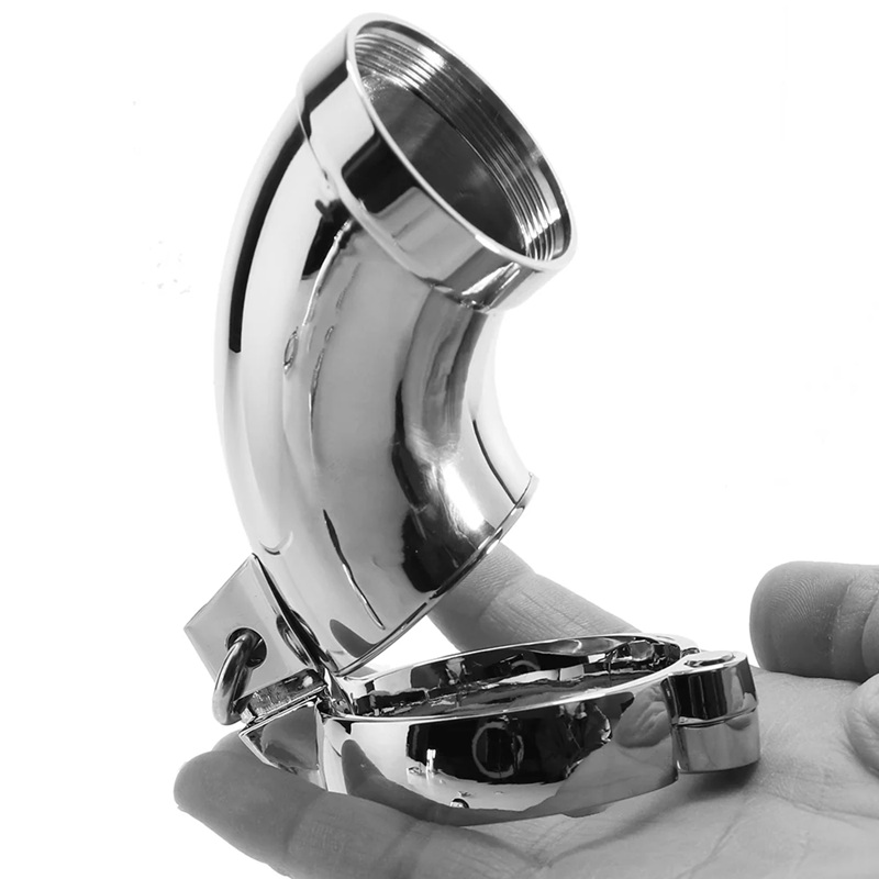 “Total Submission cock cage angled view showing comfort shape”