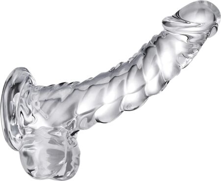 10-inch transparent monster dildo with suction base, full view