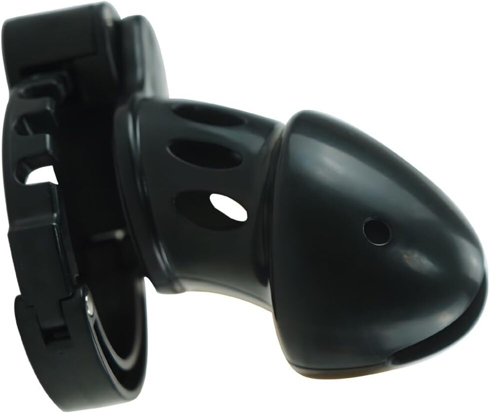 “BDSM male chastity cage set displayed – components shown together”