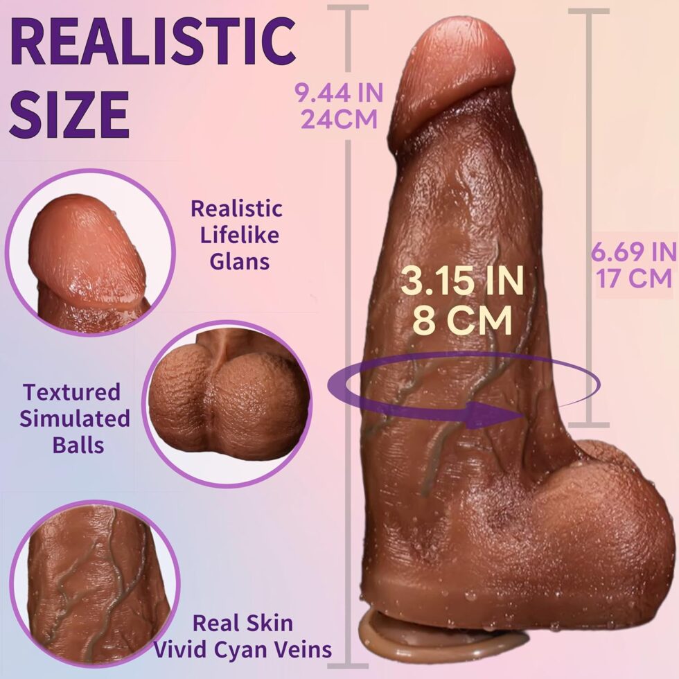 “Free 9 inch clear dildo included – bonus toy shown separately”