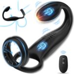 Remote vibrating cock ring with mini plug vibrator combo – full set