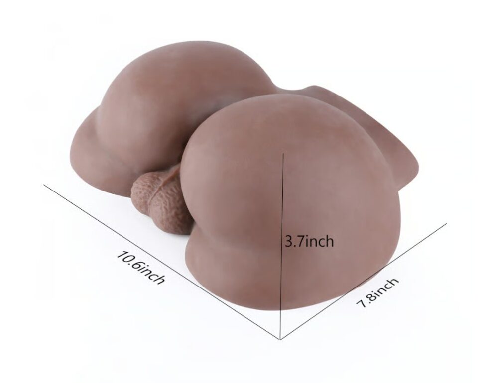 “Tight anus realistic ass and balls masturbator in dark brown – full view”