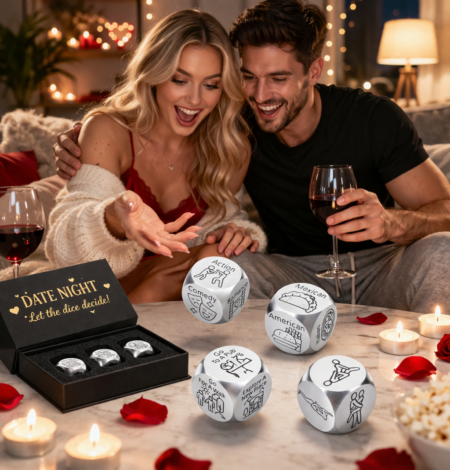 4 Piece Stainless Steel Love Dice Set Front View