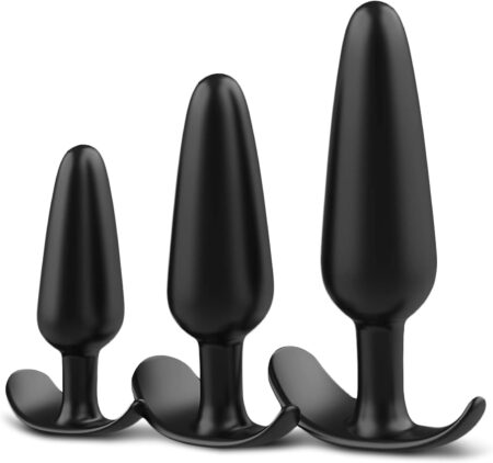 Yicoco 3-piece silicone anal training set in black product image