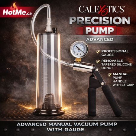 Close-up of the pressure gauge on the CalExotics Precision Pump Advanced