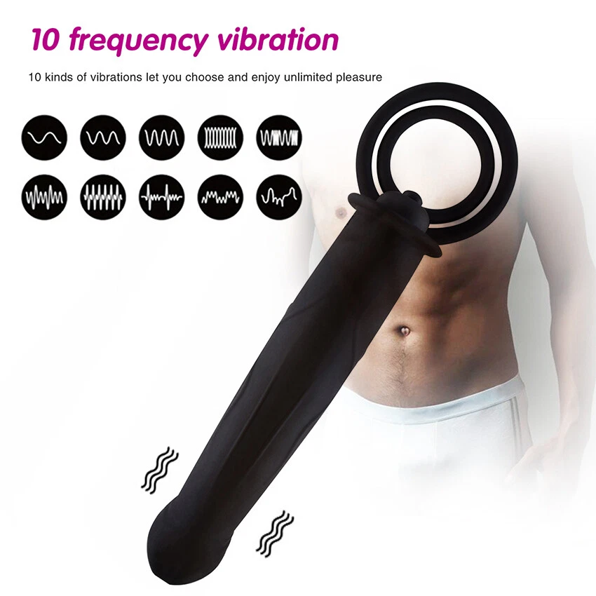 Silicone double penetration vibrating toy front view