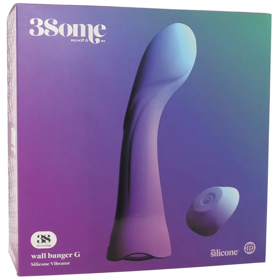 3Some Wall Banger G Vibe in Purple with curved rechargeable silicone design