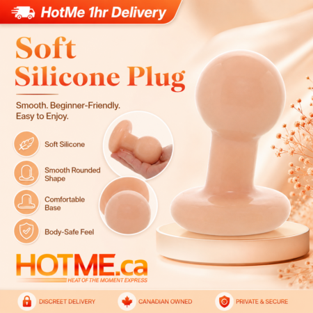 Round Butt Plug Small in cream with smooth rounded shape