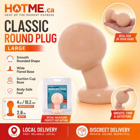 The Classic Large Round Butt Plug in cream by Doc Johnson