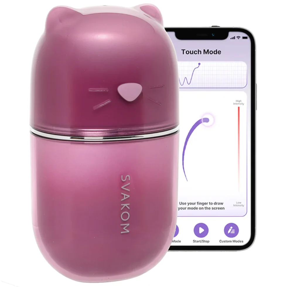 Svakom Klitty suction stimulator showing soft silicone mouth and mini tongue design