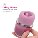 Klitty Dual-Action Licking & Suction Stimulator by Svakom in pink with compact rechargeable design