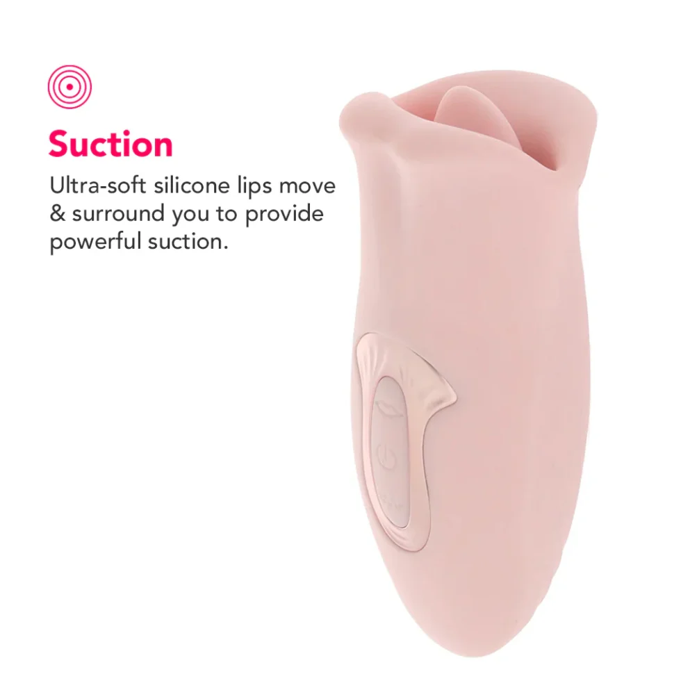 Pink Loveline Kiss suction vibrator with dual action lip and tongue-style movement