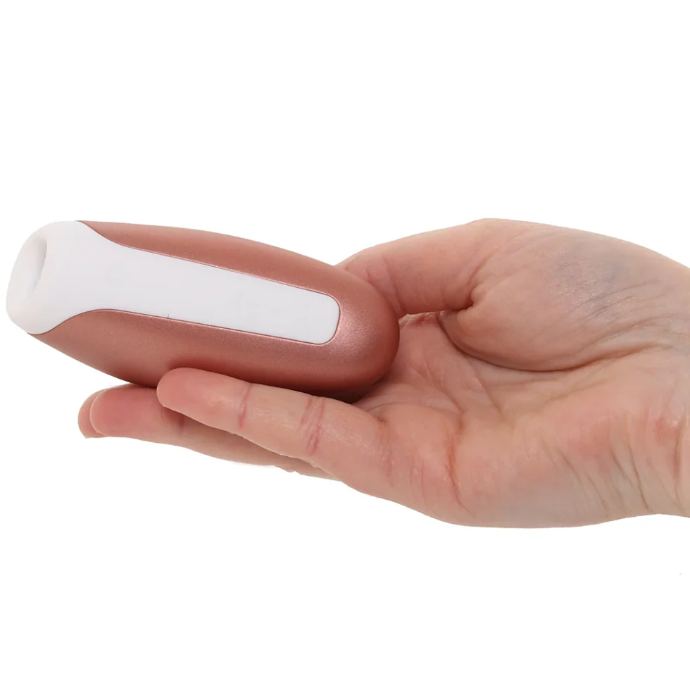 Small rechargeable air pulse toy for focused external stimulation