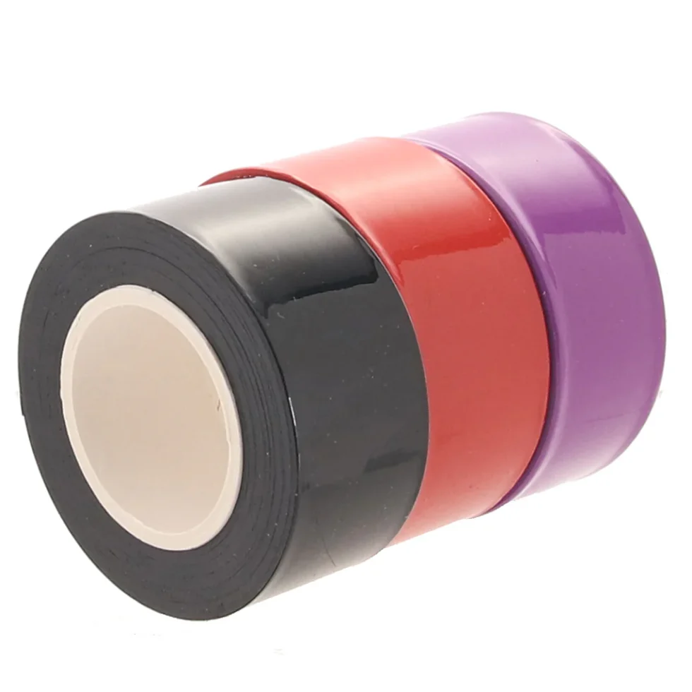 Beginner-friendly bondage tape set with reusable glossy tape and blindfold for couples
