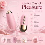 Pink remote control wearable vibrator with 10 meter range