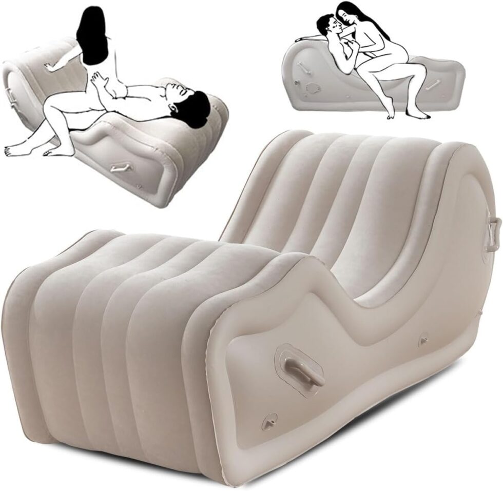 Portable inflatable adult positioning sofa designed for couples and private getaways