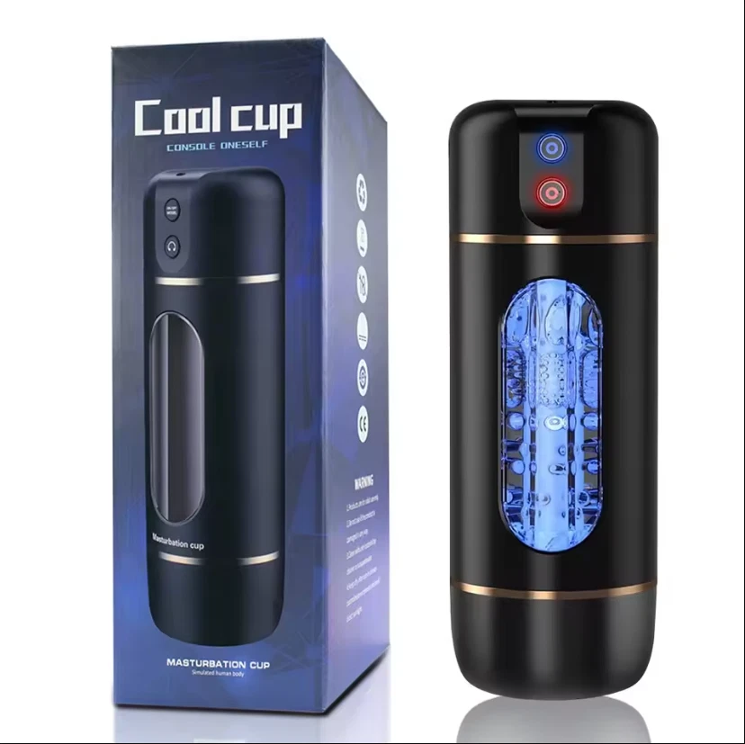 Cool Cup voice-interactive automatic suction masturbator in black