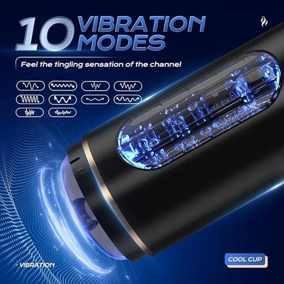 Rechargeable black suction masturbator with flexible inner liner