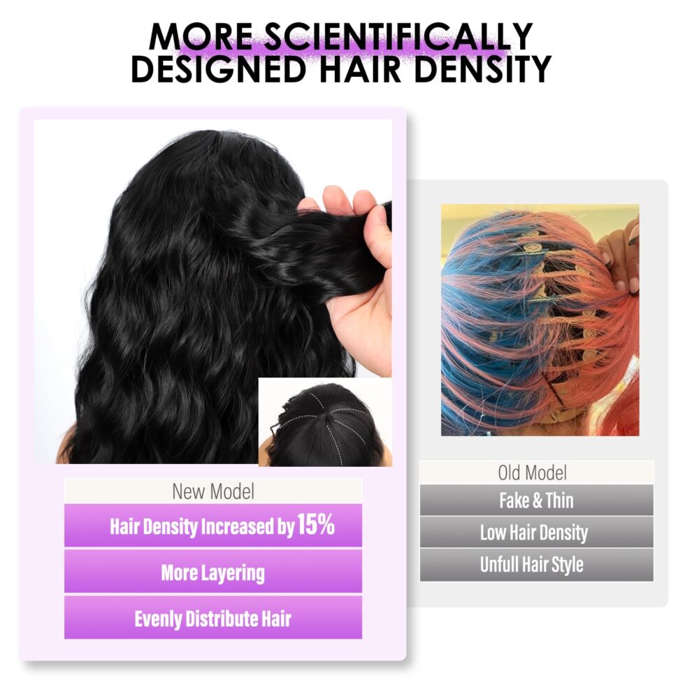 Aiivna black wavy bob wig with bangs