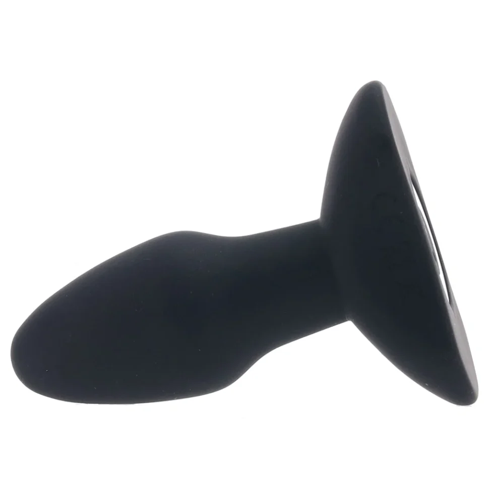Wide flared safety base on the CalExotics vibrating butt plug