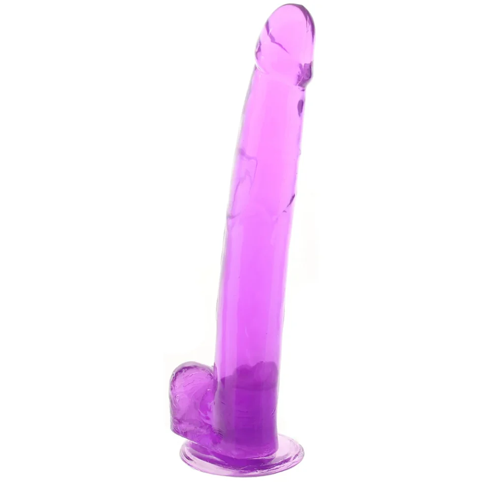 Size Queen 12-inch purple jelly dildo with suction-cup base