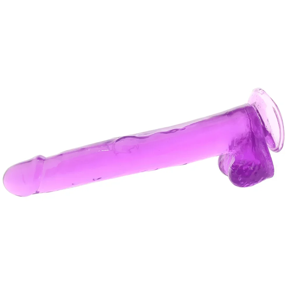 Wide suction-cup base on the Size Queen 12-inch jelly dildo