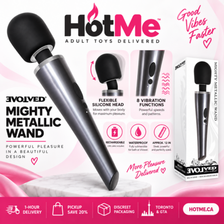 Evolved Mighty Metallic Rechargeable Wand Vibrator
