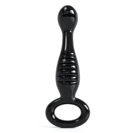8.5 Inch Handcrafted Glass Anal Probe Black