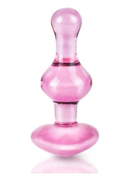 3.9 Inch Handcrafted Glass Heart Butt Plug Pink