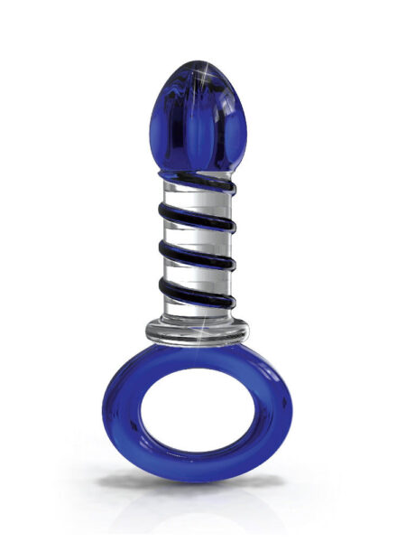 6.25 Inch Handcrafted Glass Anal Probe Clear Blue