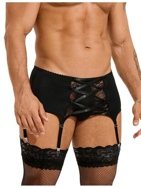 Men's Garter Panty With Lace Straps