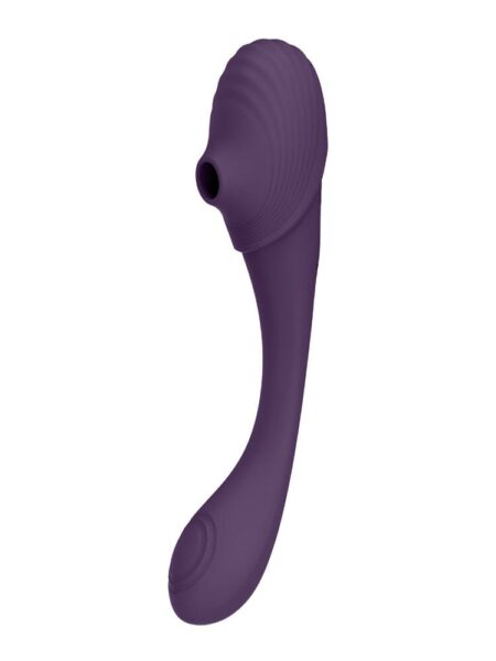 Miral Double Ended Pulse Wave & Air Wave Bendable Rechargeable Vibrator Purple