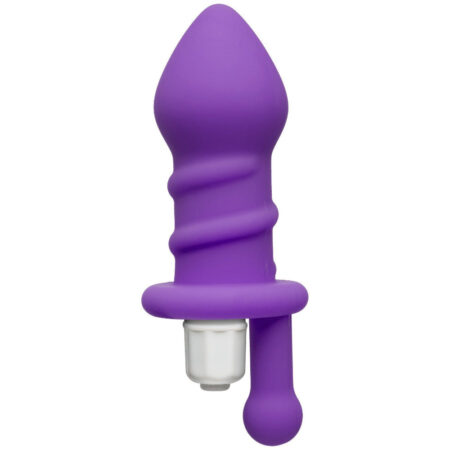 Juicy Swirled Vibrating Butt Plug Purple